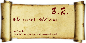 Böcskei Rózsa névjegykártya