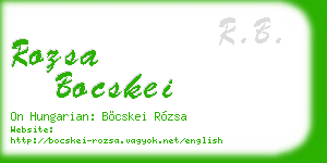 rozsa bocskei business card