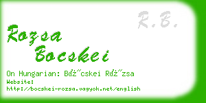 rozsa bocskei business card